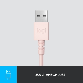 LOGITECH H390 Headset on-ear wired USB-A rose