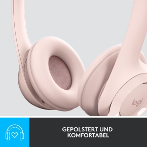 LOGITECH H390 Headset on-ear wired USB-A rose
