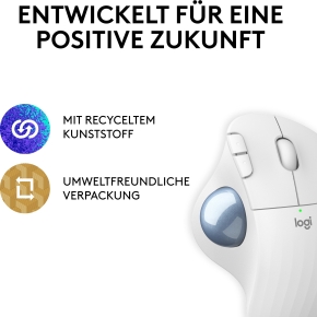 Logitech ERGO M575S Wireless Trackball - Off White + Blue Ball