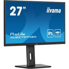 68,5cm/27 (1920x1080) iiyama PROLITE XUB2797HSN-B1 16:9 FHD IPS 1ms 100Hz HDMI DP USB-C RJ45 Speaker Pivot Black