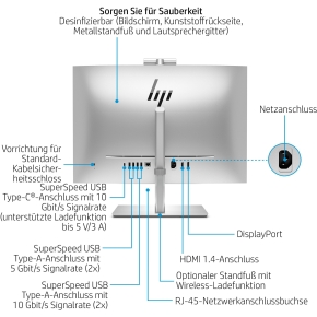 HP EliteOne 840 G9 Intel Core i5-14500 60,45cm 23,8Zoll 16GB 512GB/SSD W11P 3J Gar (DE)
