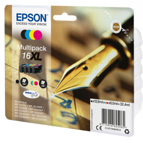 TIN Epson Tinte 16XL C13T16364012 4er Multipack (BKMCY) bis zu 450 Seiten