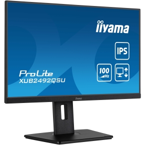 61cm/24 (2560x1440) iiyama ProLite XUB2492QSU-B1 16:9 WQHD IPS 0,5ms 100Hz HDMI DP USB Speaker Pivot Black