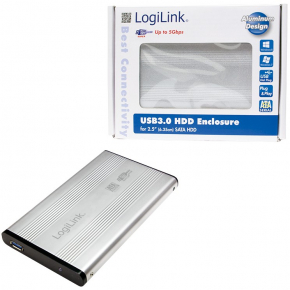 6cm SATA USB3 LogiLink silber