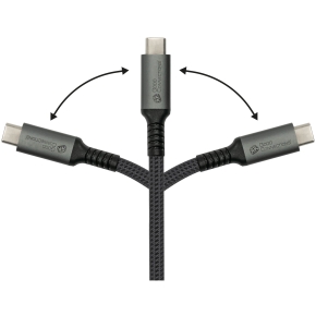 GoodConnections USB-C 2.0 (ST-ST) 3m Anschlusskabel Textilmantel 240W Anthrazit