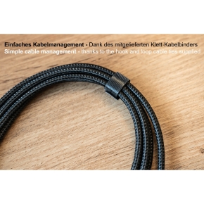 GoodConnections USB-C 2.0 (ST-ST) 3m Anschlusskabel Textilmantel 240W Anthrazit