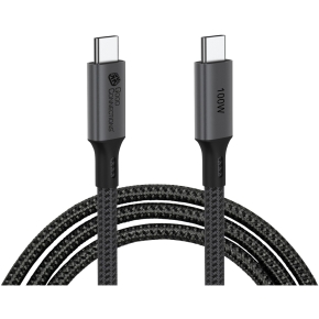 GoodConnections USB-C 4.0 (ST-ST) 0,5m Anschlusskabel Textilmantel 100W 8K 30Hz Anthrazit