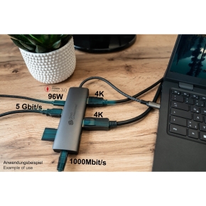 GoodConnections HUB-C001A USB-C HUB 10-Port 2xHDMI; 1xDP; 1xUSB-C; 2xUSB 3.0; 1xUSB 2.0; 1xRJ45; 1xKartenleser Anthrazit