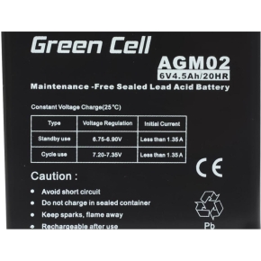 Green Cell Ersatzbatterie AGM02 6V/4,5Ah