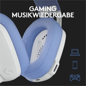 Logitech Lightspeed G435 Headset full size Bluetooth / 2.4 GHz radio frequency wireless white Discord Certified