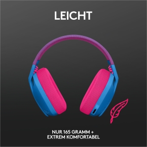 LOGITECH Lightspeed G435 Headset full size Bluetooth / 2.4 GHz radio frequency wireless blue Discord Certified