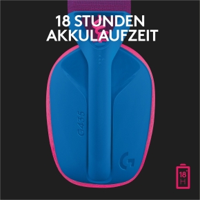 LOGITECH Lightspeed G435 Headset full size Bluetooth / 2.4 GHz radio frequency wireless blue Discord Certified