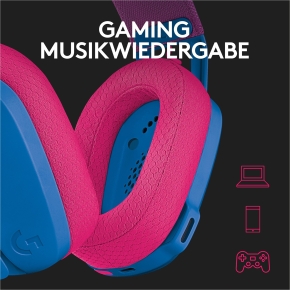 LOGITECH Lightspeed G435 Headset full size Bluetooth / 2.4 GHz radio frequency wireless blue Discord Certified