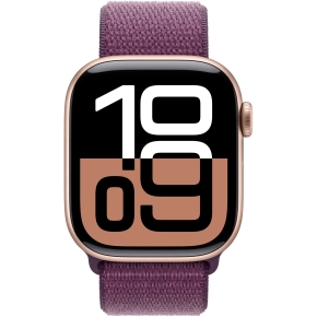 APPLE Watch Series 10 GPS 42mm Rose Gold Aluminium Case with Plum Sport Loop