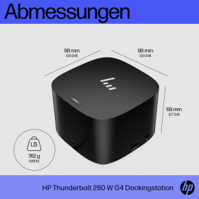 D HP Thunderbolt 280W G4 Dock with Combo Cable für Notebook und mobile Workstation