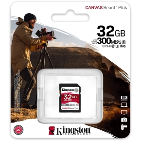 CARD 32GB Kingston Canvas React Plus SDXC 300MB/s