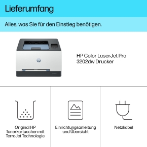 FL HP Color LaserJet Pro 3202dw Farblaserdrucker A4 25 S./Min. LAN WiFi Duplex