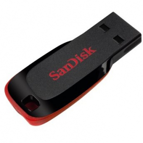 STICK 64GB USB 2.0 SanDisk Cruzer Blade black/red