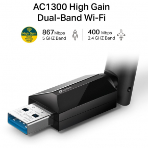 TP-LINK ARCHER T3U PLUS - AC1300 High Gain Dual Band Wi-Fi USB Adapte
