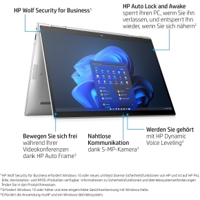 HP Elite x360 1040 G9 Intel i7-1255U 35,5cm 14Zoll WUXGA AG SV 16GB DDR5 1TB/SSD UMA WWAN 5G Wi-Fi 6e FPR W11P 3J Gar(DE)