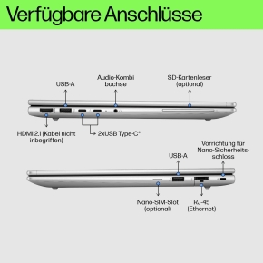 HP ProBook 460 G11 Intel Core Ultra 7 155H 40,64cm 16Zoll WUXGA 32GB 1TB/SSD NVIDIA RTX 2050 4GB W11P 1J War (DE)