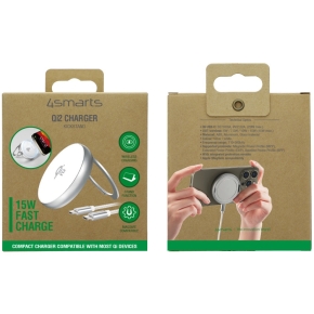 4smarts Qi2 Charger Kickstand. silber/ wei