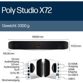 HP Poly Studio X72 All-in-one 4K Video Konferenz (EU)