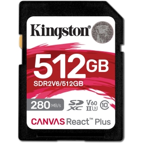 CARD 512GB Kingston Canvas React Plus SDXC Klasse 10 UHS-II U3 V60