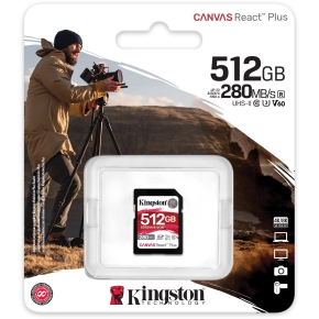 CARD 512GB Kingston Canvas React Plus SDXC Klasse 10 UHS-II U3 V60