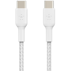 Belkin USB-C/USB-C Kabel ummantelt, 1m, weiß