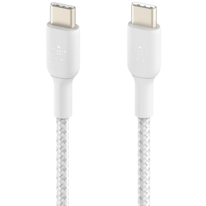 Belkin USB-C/USB-C Kabel ummantelt, 1m, weiß