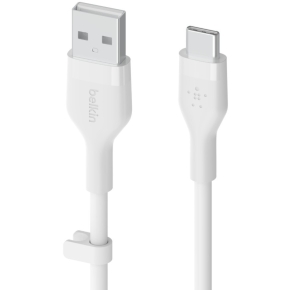 Belkin Flex USB-A/USB-C Silikon-Kabel, 2m, weiß