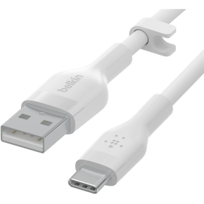 Belkin Flex USB-A/USB-C Silikon-Kabel, 2m, weiß