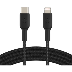 Belkin Lightning/USB-C Kabel ummantelt mfi 1m schwarz