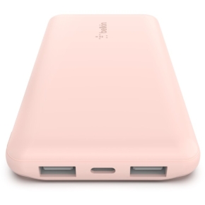 Belkin BOOST CHARGE Powerbank, 10.000mAh 12W, USB-A & -C, rosa