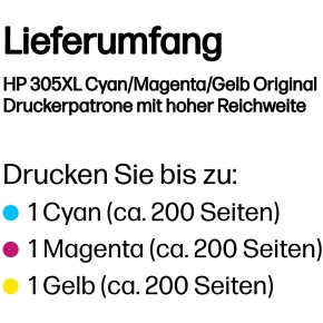 HP Tinte 305XL 3YM63AE Color (Cyan/Magenta/Gelb)