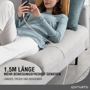 4smarts USB-C Kabel PremiumCord 240W 1.5m. wei
