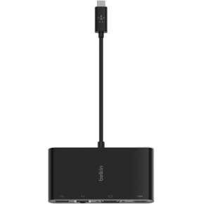 Belkin USB-C auf Gigabit-Ethernet/HDMI/VGA/USB-A-Adapter, blk