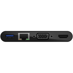 Belkin USB-C auf Gigabit-Ethernet/HDMI/VGA/USB-A-Adapter, blk