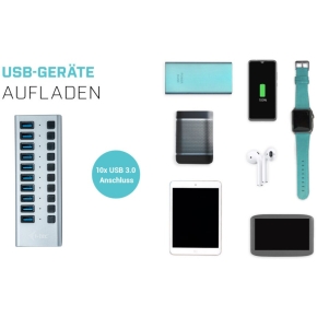 D I-TEC USB 3.0 HUB 10 PORT 48 W
