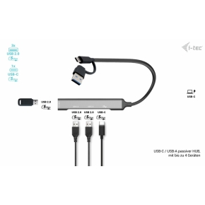 D I-TEC USB-A/USB-C 4 PORT HUB