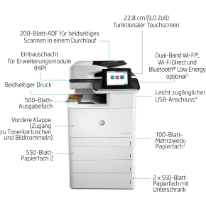 FL HP Color LaserJet Enterprise MFP M776dn Farblaser-Multifunktionsdrucker A3 650 Blatt USB 2.0 LAN Wi-Fi