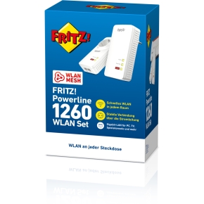 INTD AVM FRITZ! Powerline 1260E WLAN Set 1200Mbit/s Eingebauter Ethernet-Anschluss WLAN Weiß