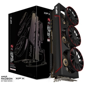 RX 7800 XT 16GB XFX QuickSilver Black Magnetic Air GAMING GDDR6 3 Fan