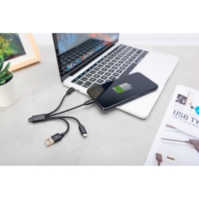 Digitus USB 3.0 > Lightning/Micro-USB/USB-C 0,15m 3-in-1 Ladekabel Schwarz