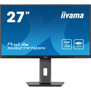 68,5cm/27 (2560x1440) iiyama PROLITE XUB2797QSN-B1 16:9 WQHD IPS 1ms 100Hz HDMI DP USB-C RJ45 Speaker Pivot Black