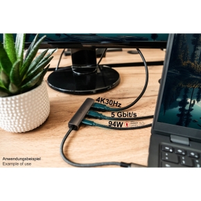 GoodConnections HUB-C002A USB-C HUB 3-Port 1xHDMI; 1xUSB-C; 1xUSB 3.0 Anthrazit