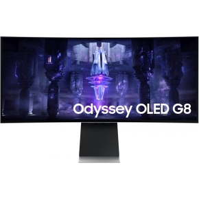 86cm/34(3440x1440) Samsung Odyssey OLED G8 S34BG850SU 21:9 0,1ms Micro-HDMI Mini-DisplayPort USB-C VESA Speaker UWQHD 175Hz Curved Gaming Silver