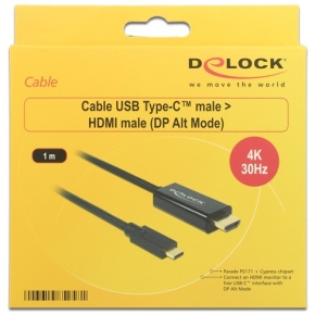 DeLock HDMI > USB-C (ST-ST) 1m Adapterkabel 4K 30Hz Schwarz