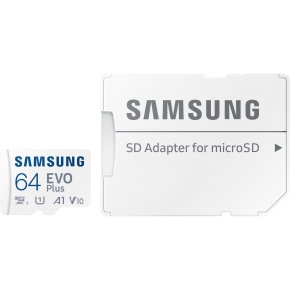 CARD 64GB Samsung EVO Plus microSDXC UHS-I U1 V10 A1 inkl. SD Adapter